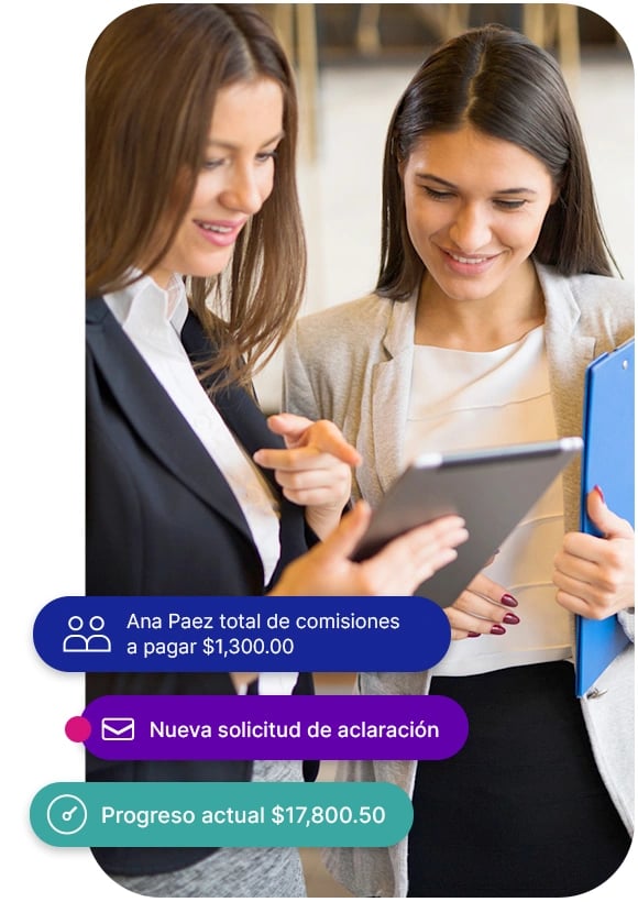 Administración, seguimiento, y cálculo del pago de comisiones para empresas de Bienes Raíces.